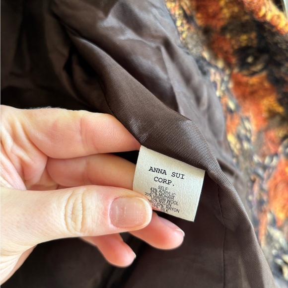 ANNA SUI Y2K Vintage 2005 Runway Wool Mohair Tweed Plaid Jacket Size 2 - Picture 13 of 15